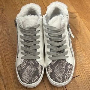 Dolce Vita, leather, plush sneakers, worn once, excellent condition